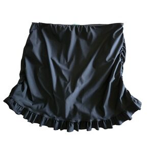 Assets‎ by Sara Blakely Spanx Womens XL Black Ruched Ruffle Swim Skirt Brief